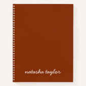 Trendy Modern Terracotta Script Monogram Naam Notitieboek (Voorkant)