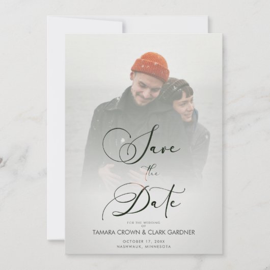 Trendy Modern Transparency vellum Effect Wedding (Voorkant)