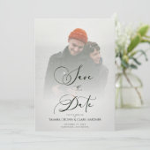 Trendy Modern Transparency vellum Effect Wedding (Staand voorkant)