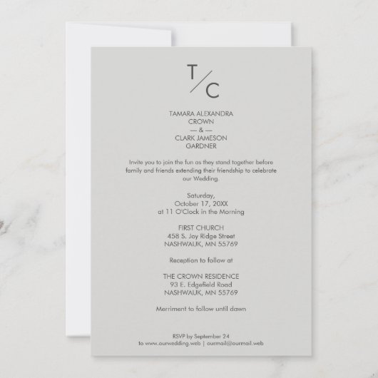 Trendy Modern Transparency Vellum Effect Wedding Kaart (Achterkant)