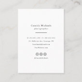 Trendy Modern Typography Minimalist Photography Visitekaartje (Achterkant)