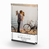 Trendy Modern Verloving Couple Photo Block Fotoblokken (Rechts)