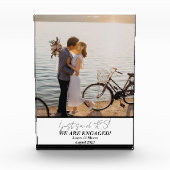 Trendy Modern Verloving Koppel Foto Blok (Voorkant)