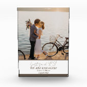 Trendy Modern Verloving Koppel Foto Blok (Voorkant)