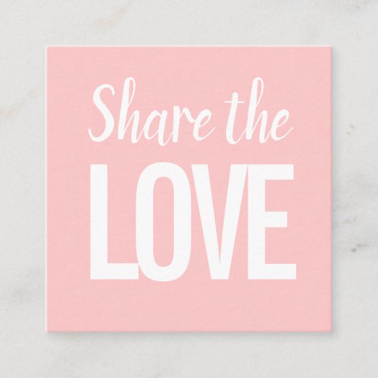 Trendy modern verwijzen naar een vriend roze visit vierkante visitekaartje (Voorkant)