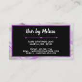 Trendy Modern Violet Paarse Marble Hand Lettered Visitekaartje (Achterkant)