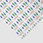Trendy modern vispatroon tissuepapier (Detail)