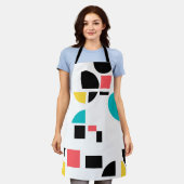 Trendy, modern, vrolijk, leuk geometrisch patroon schort (Gedragen)