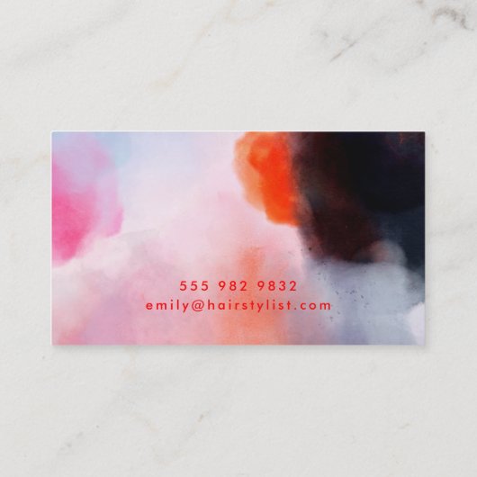 Trendy Modern Waterverf Abstracte kunst Visitekaartje (Achterkant)