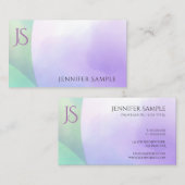 Trendy Modern Waterverf Monogram Eenvoudige Sjablo Visitekaartje (Voorkant / Achterkant)