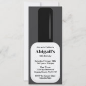 Trendy Modern White & Black Nail Poolse verjaardag Kaart (Voorkant)