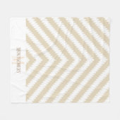 Trendy Modern White & Taupe Arrows Familienaam Fleece Deken (Voorkant (Horizontaal))