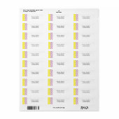 Trendy Modern Yellow and Paars Stripes Address Etiket (Full Sheet)
