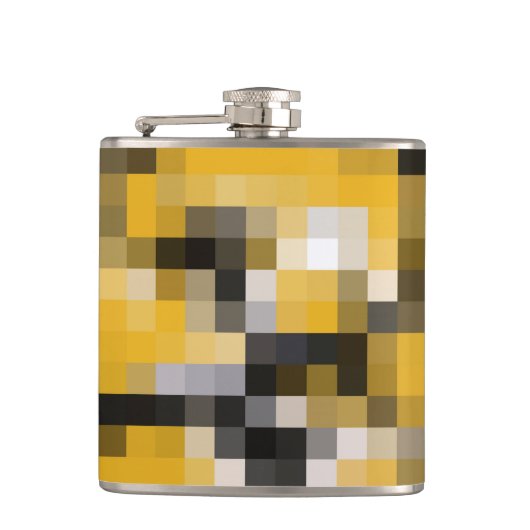 Trendy Modern Yellow Black Mosaic Pattern Heupfles (Voorkant)