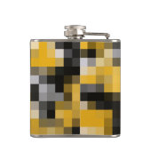Trendy Modern Yellow Black Mosaic Pattern Heupfles (Achterkant)