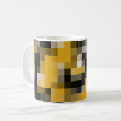 Trendy Modern Yellow Black Mosaic Pattern Koffiemok (Voorkant links)