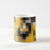 Trendy Modern Yellow Black Mosaic Pattern Koffiemok (Center)