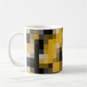 Trendy Modern Yellow Black Mosaic Pattern Koffiemok (Links)
