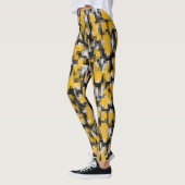 Trendy Modern Yellow Black Mosaic Pattern Leggings (Links)