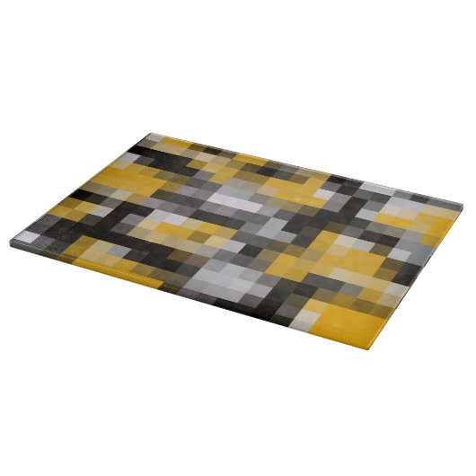 Trendy Modern Yellow Black Mosaic Pattern Snijplank (Hoek)