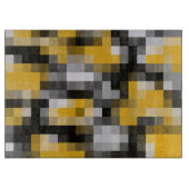 Trendy Modern Yellow Black Mosaic Pattern Snijplank (Voorkant)