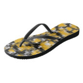 Trendy Modern Yellow Black Mosaic Pattern Teenslippers (Schuin)