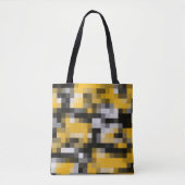 Trendy Modern Yellow Black Mosaic Pattern Tote Bag (Voorkant)