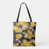 Trendy Modern Yellow Black Mosaic Pattern Tote Bag (Achterkant)