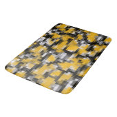 Trendy Modern Yellow White Mosaic Pattern Badmat (Gekanteld)
