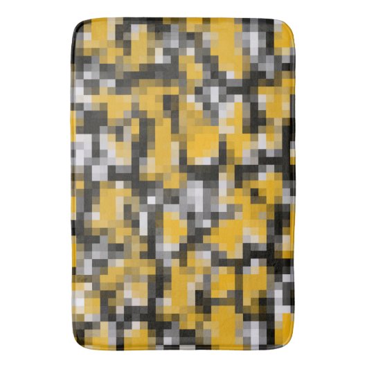 Trendy Modern Yellow White Mosaic Pattern Badmat (Voorkant Verticaal)