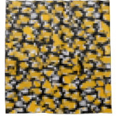 Trendy Modern Yellow White Mosaic Pattern Douchegordijn (Voorkant)