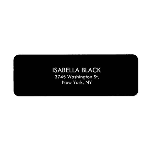 Trendy Modern Zwart Eenvoudig Elegant Etiket (Voorkant)