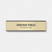 Trendy Modern Zwart en Goud Glamour Sjabloon Deurbordje (Voorkant)