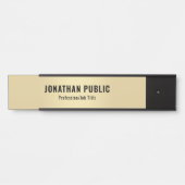 Trendy Modern Zwart en Goud Glamour Sjabloon Deurbordje (Voorkant)