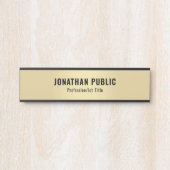 Trendy Modern Zwart en Goud Glamour Sjabloon Deurbordje (Voorkant)