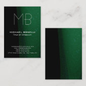 Trendy modern zwart groen visitekaartje (Voorkant / Achterkant)