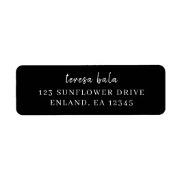 Trendy Modern Zwart Script Design Etiket