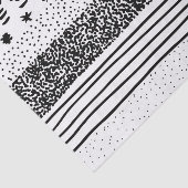 Trendy modern zwart-wit getekend patroon tissuepapier (Detail)