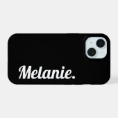 Trendy Modern Zwart Wit iPhone 15 Case (Achterkant horizontaal)