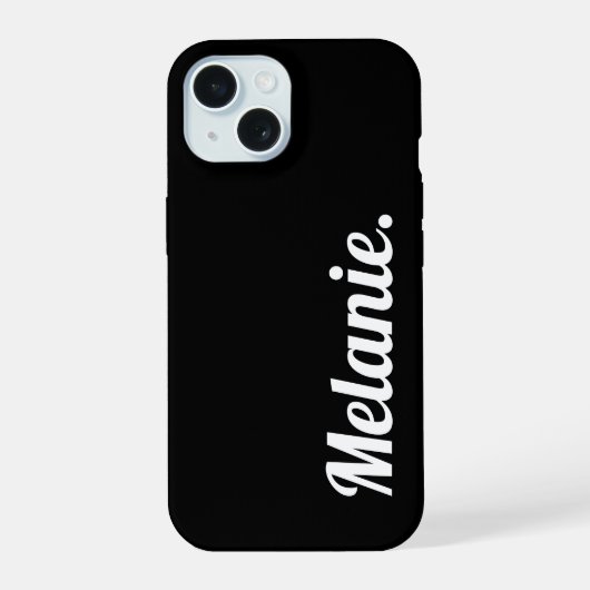 Trendy Modern Zwart Wit iPhone 15 Case (Achterkant)