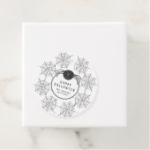 Trendy Modern Zwart Wit Spinnenweb Halloween Bedankjes Labels (In situ)