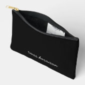 Trendy Modern Zwarte Script Monogram Etui (Open)