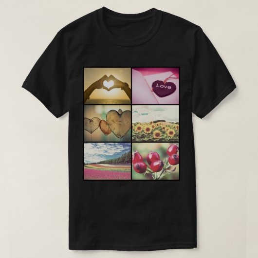 Trendy moderne aangepaste fotocollage t-shirt (Design voorkant)