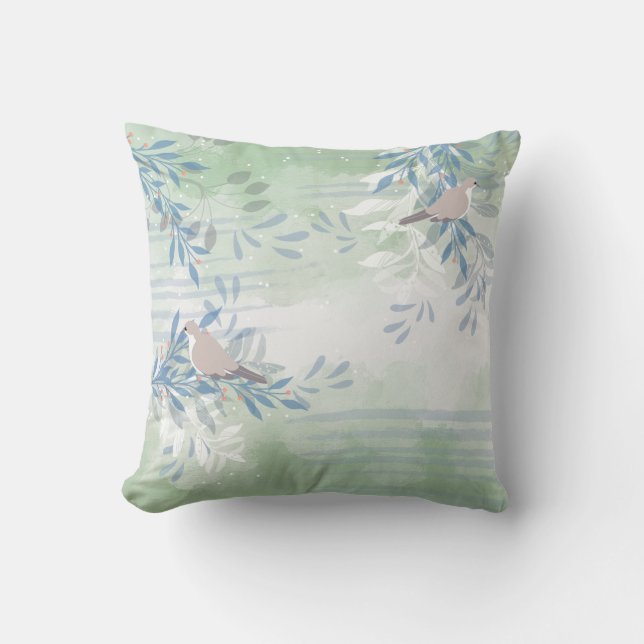 Trendy Moderne Abstracte Bloem botanisch Kussen (Voorkant)