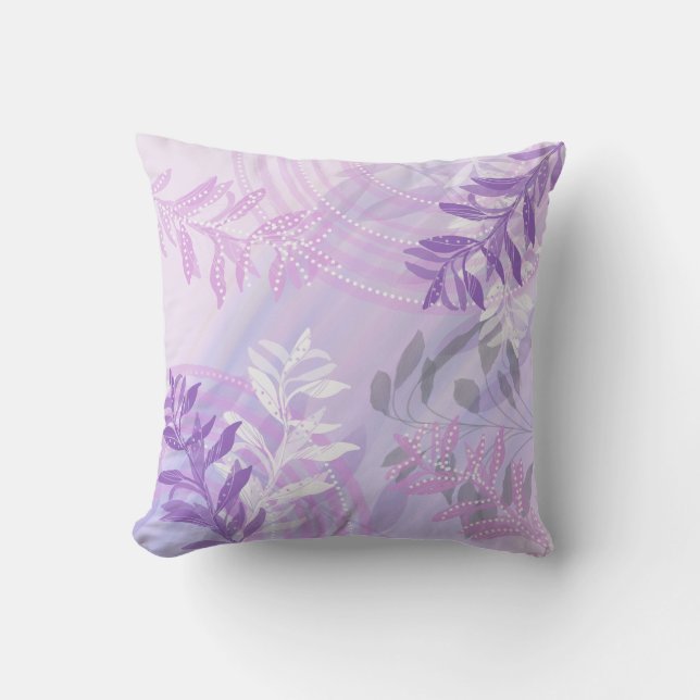 Trendy Moderne Abstracte Bloem botanisch Kussen (Voorkant)