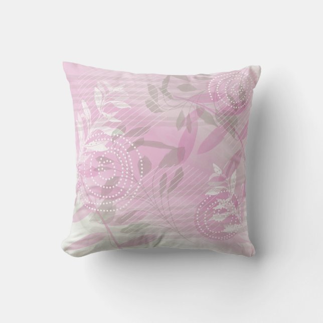 Trendy Moderne Abstracte Bloem botanisch Kussen (Voorkant)