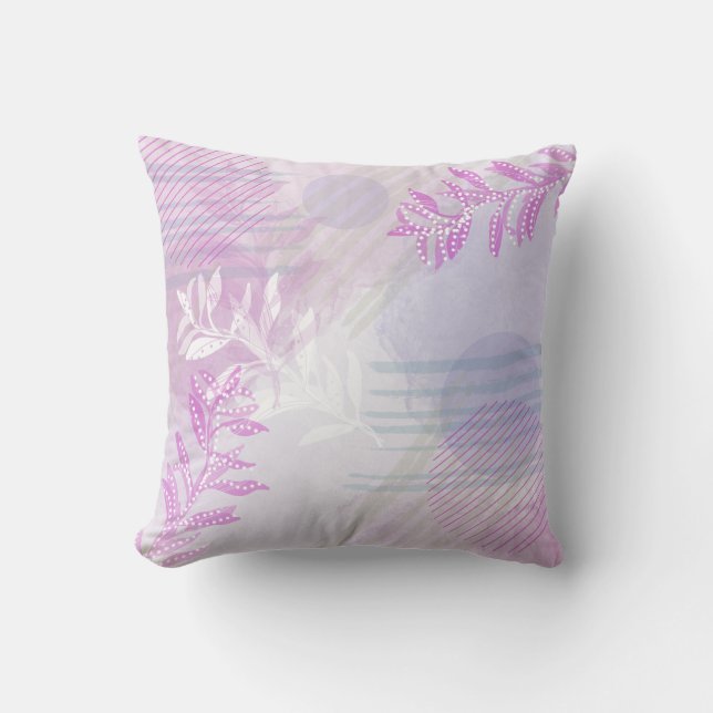 Trendy Moderne Abstracte Bloem botanisch Kussen (Voorkant)