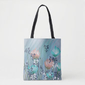 Trendy Moderne Abstracte Bloem Tote Bag (Voorkant)