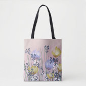 Trendy Moderne Abstracte Bloem Tote Bag (Voorkant)