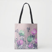 Trendy Moderne Abstracte Bloem Tote Bag (Voorkant)